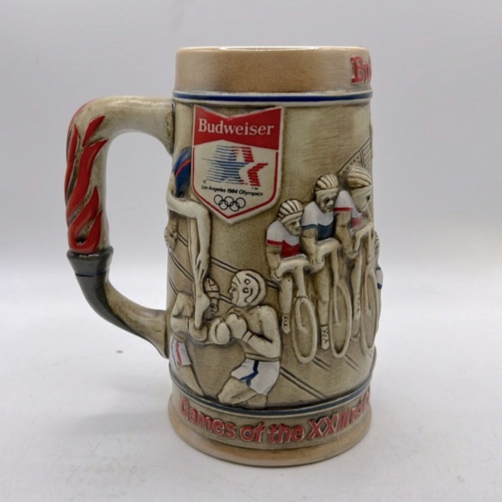 Budweiser Beer Stein 1980 Olympic Committee Los Angeles 1984 Games 23rd Souvenir